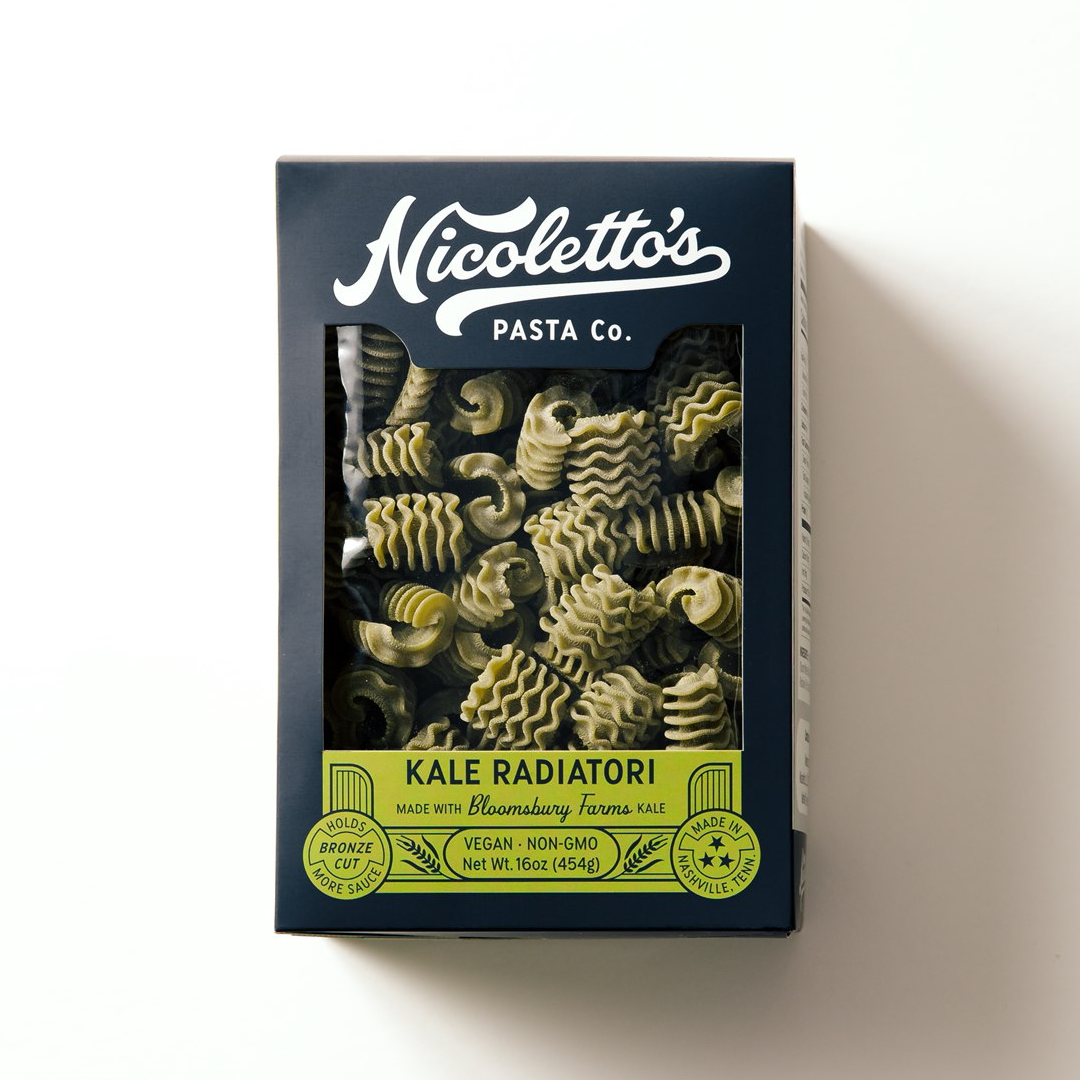 Bronze Cut Kale Radiatori | Nicoletto's Pasta Co.
